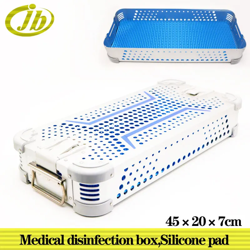 

Medical disinfection box 45*20*7cm single-deck surgical operating instrument aluminium alloy sterilization box