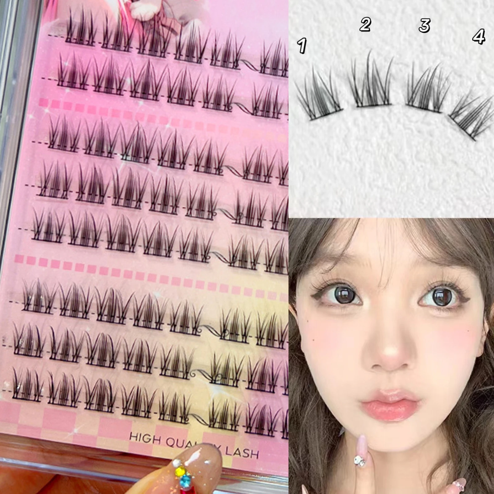 

Lovely DIY Clusters Eyelash Extensions Realistic Look Lash Extension Kit Gift for Friends Family Members PR Sale