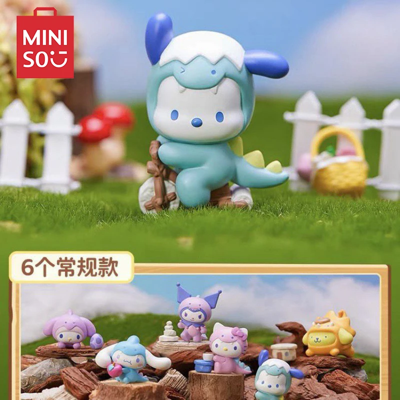 

MINISO NEW Sanrio Family Dinosaur Dressing Series Blind Bag Blind Box Kuromi Pochacco Decorations The Year of The Loong Handmade