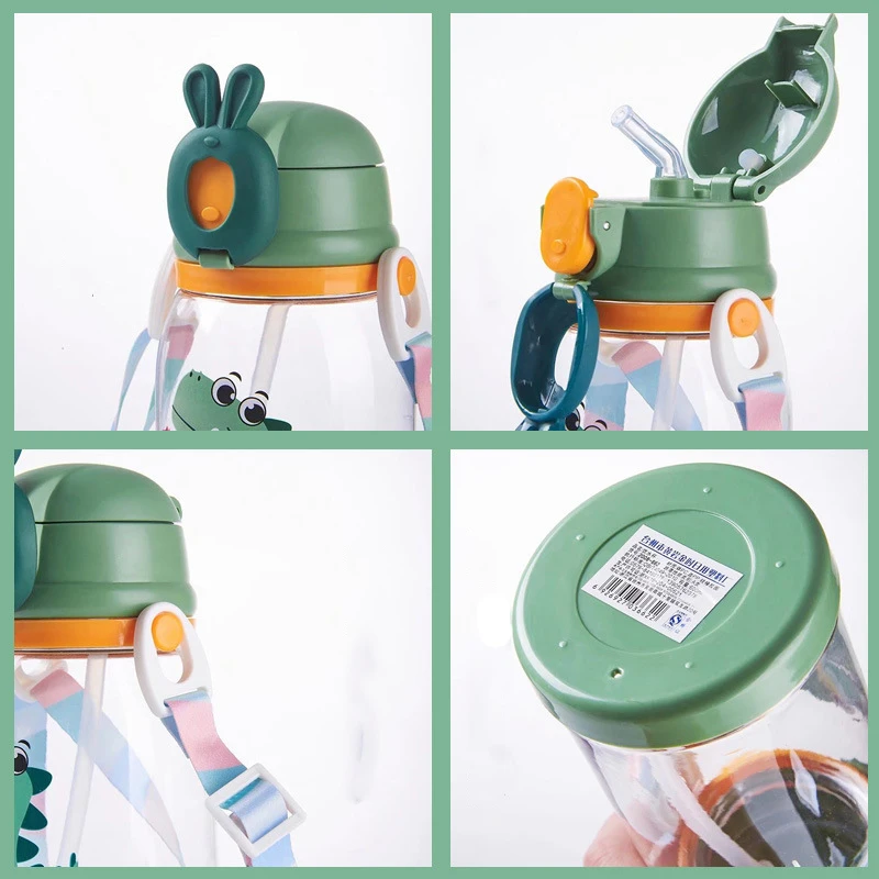 Water Sippy Cup 600ml With Straw Dinosaur Kids Water Bottles Leakproof Plastic Drinking Bottle Children's Cup Drinkware water bottle plastic water bottle plastic cup