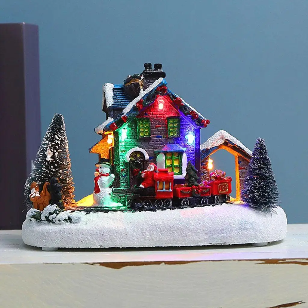 Christmas House Village Farmhouse Light Up Lighting LED Snow Buildings Santa Christmas House Village Farmhouse Light Up Lighting LED Snow Buildings Santa