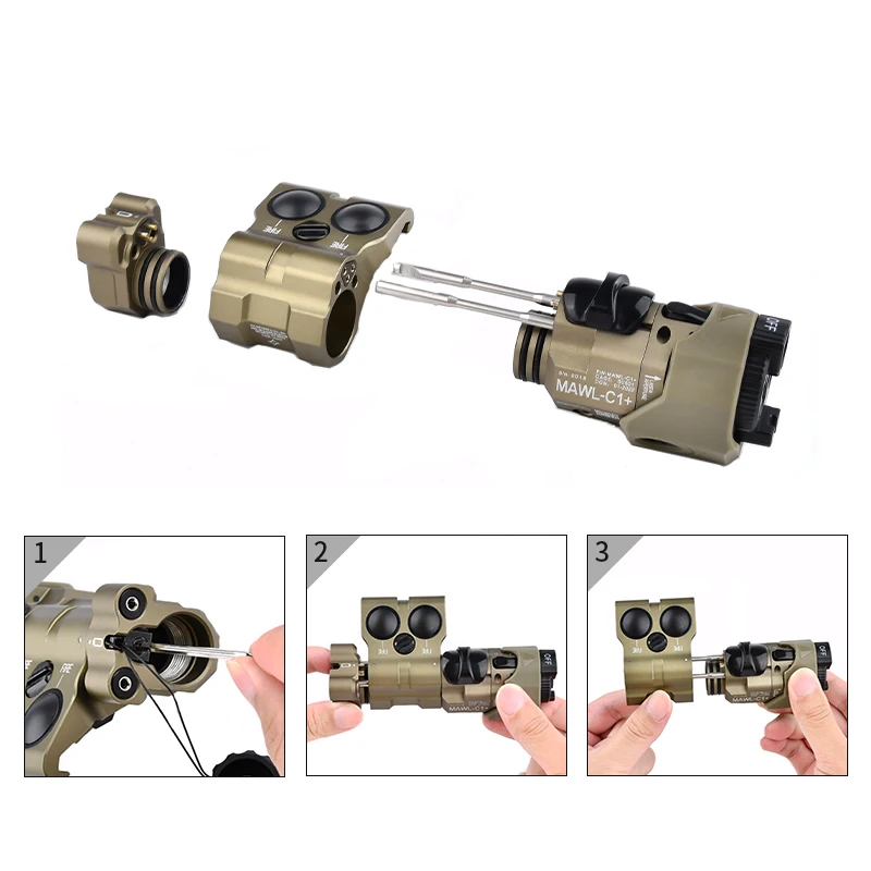 Tactical MAWL C1+ Red Green IR Laser Flasglight White LED Strobe Hunting Aiming Rays Sight Fit 20mm Picatinny Rail Airsoft Lamp