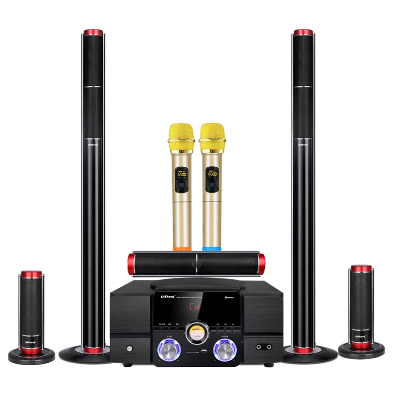 Bluetooth 5.1 High Power HiFi Fever Subwoofer Surround Stereo Active Speaker Wooden 8&Omega; Fiber Coaxial TV Home Theater Audio Set