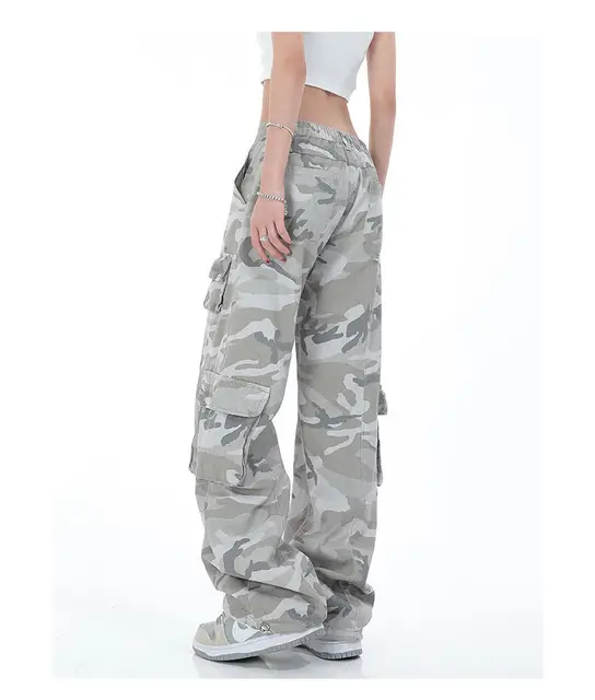 Calça Tática CalÃ§a Larga Camuflada Feminina Calça Larga CalÃ§a