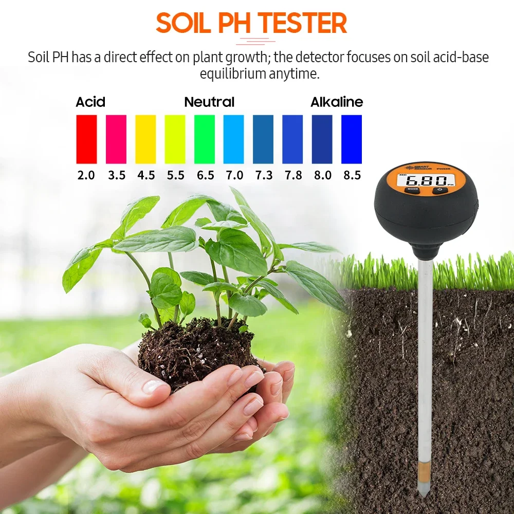 SMART SENSOR PH328 Digital Backlight Soil Tester 3 in1 pH/ Moisture/ Temperature
