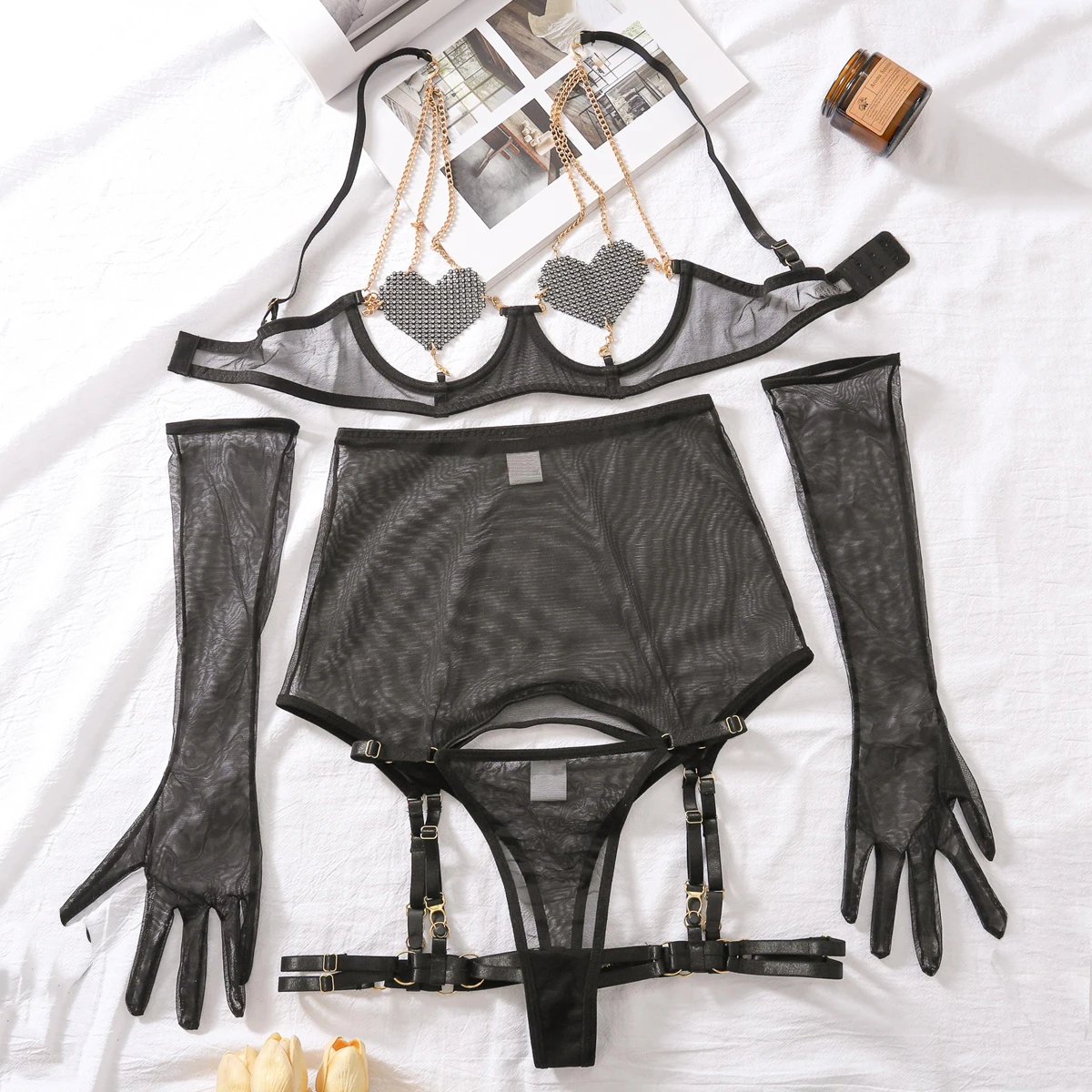 AVELINE sexy lingerie Saint Valentin Back Night Outfit vrouwen houden van ondergoed zonder censuur Fantasy bruiloft porno erotische set