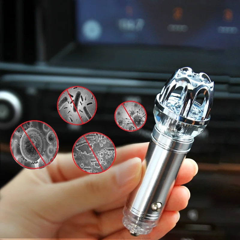 Car Air Purifier 12V Auto Car Fresh Air Ionic Purifier Oxygen Bar Ozone Ionizer Cleaner Freshener Accessries
