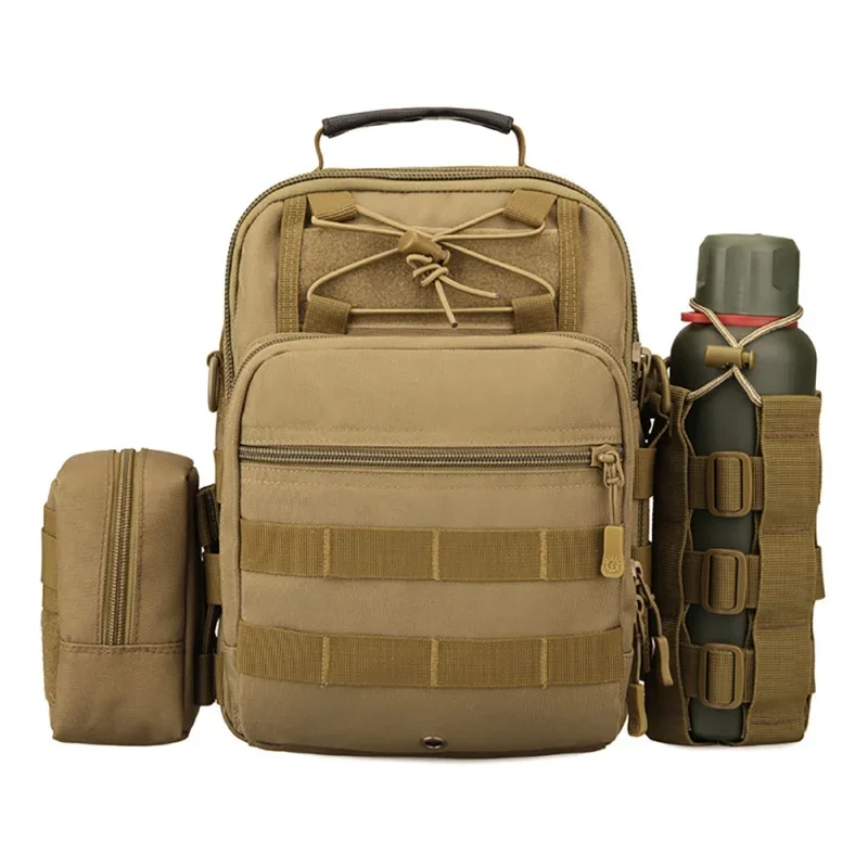 Molle Bag Upgraded Tactical Water Bottle Pouch Bag Outdoor Travel Hiking Drawstring Water Bottle Holder Kettle Carrier