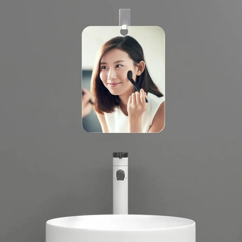 New 1pcs Acrylic Mirror With Wall Suction Shower Mirror For Man Shaving Women Makeup Portable Travel Bathroom Accessories 6