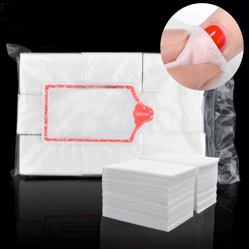 100/500pcs/lot Lint-Free Wipes Napkins for Nail Polish Remover Cotton Pad Nail Wipe Napkins Manicure Pedicure Gel Tools