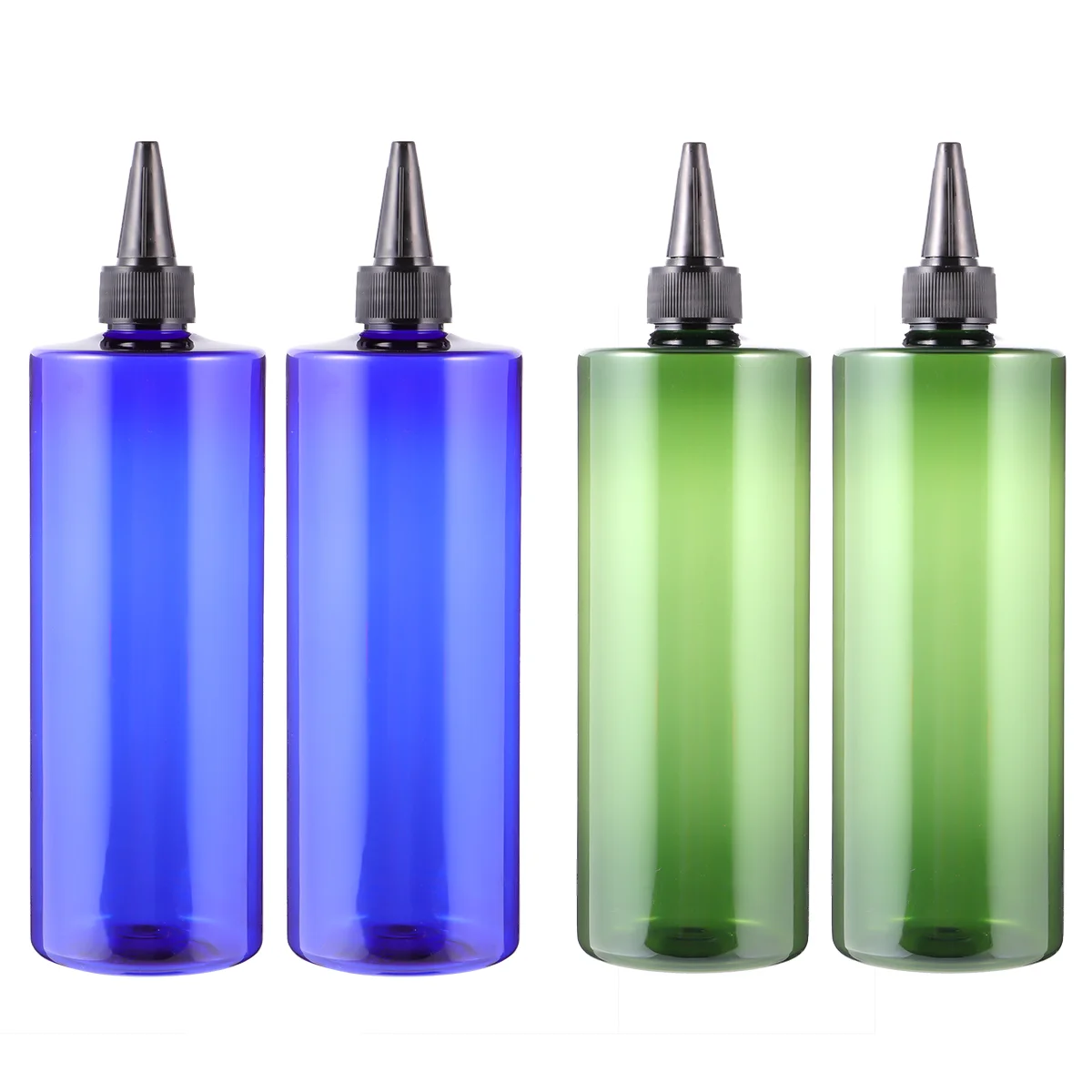 

4 Pcs Hair Dye Pointed Bottle Travel Refillable Shampoo and Conditioner Bottles Container