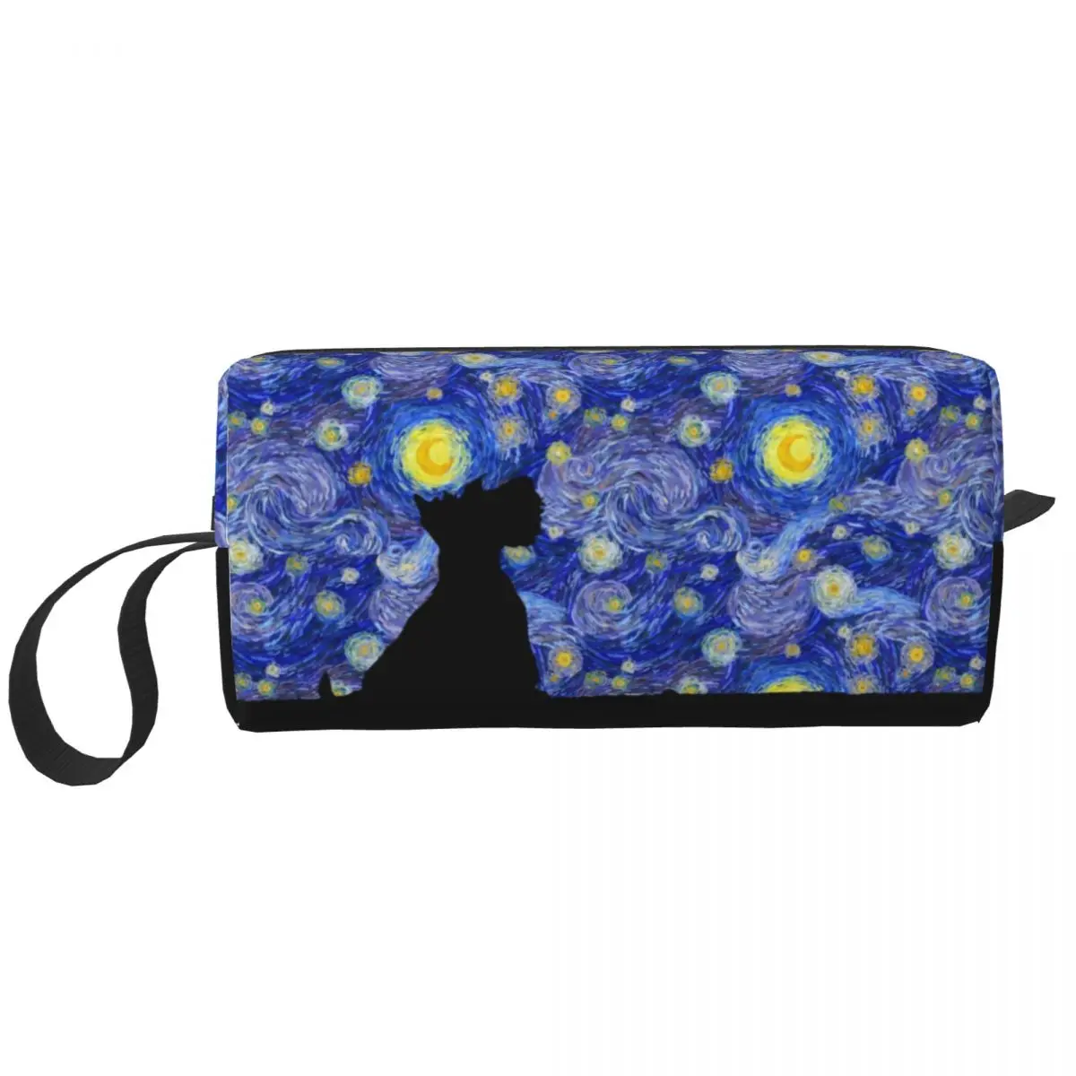 

Scottish Terrier Van Gogh Starry Night Toiletry Bag for Women Scottie Dog Cosmetic Makeup Organizer Beauty Storage Dopp Kit Box