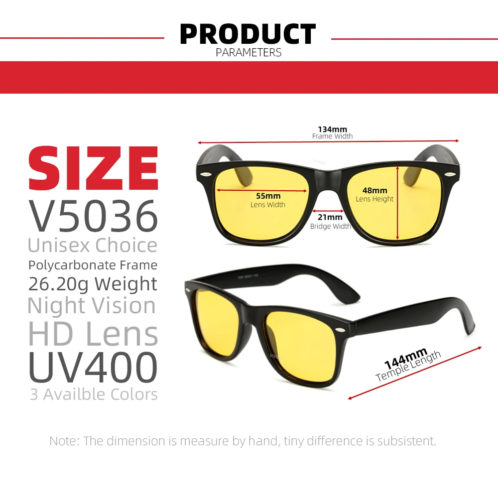 Night Vision Glasses Men Square Polarized Lenses UV400 Yellow Sunglasses for Women 2025 Driving Goggles