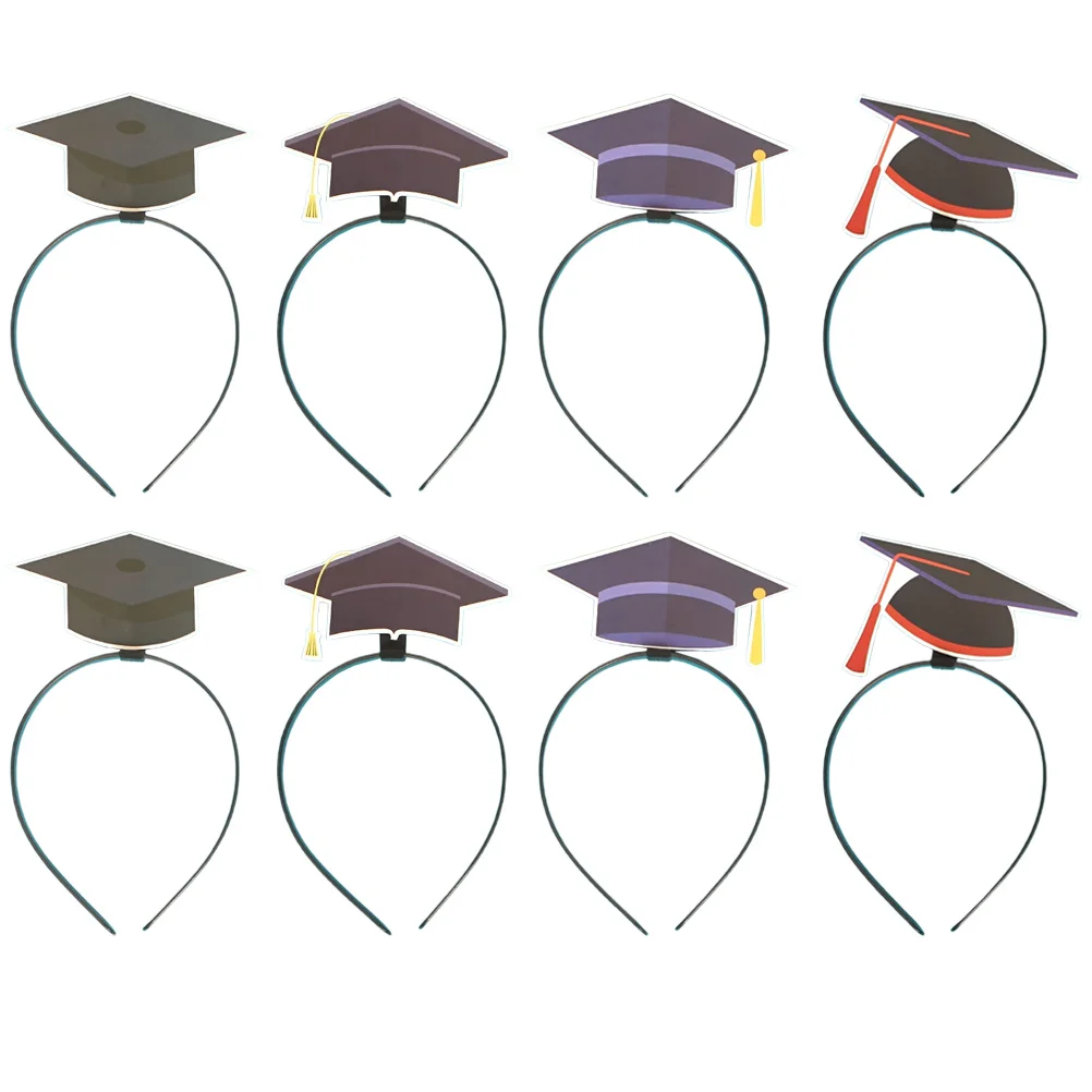 

8 Pcs Graduation Hairband Festival Party Hoop Headband Tie Ties Celebration Headdress Bands