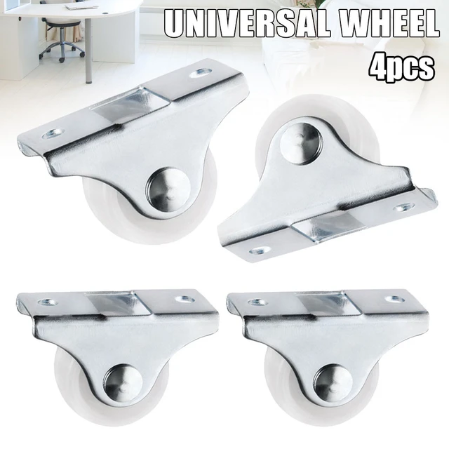 4pcs Wheel Castor White PP Nylon flat base Universal Swivel Casters  Furniture Dual Roller Wheel For Platform Trolley Chair - AliExpress