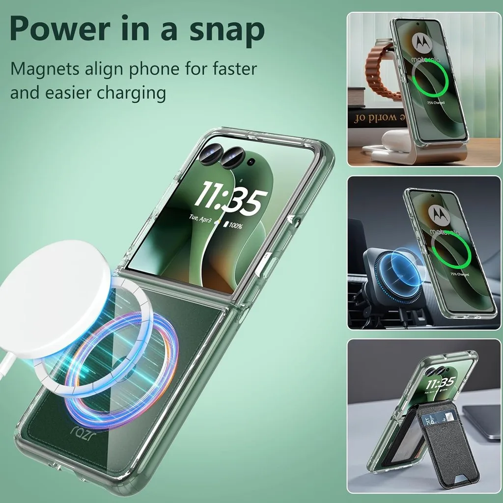 Transparent Magnetic Case with Soft Edge and Hard PC Cover