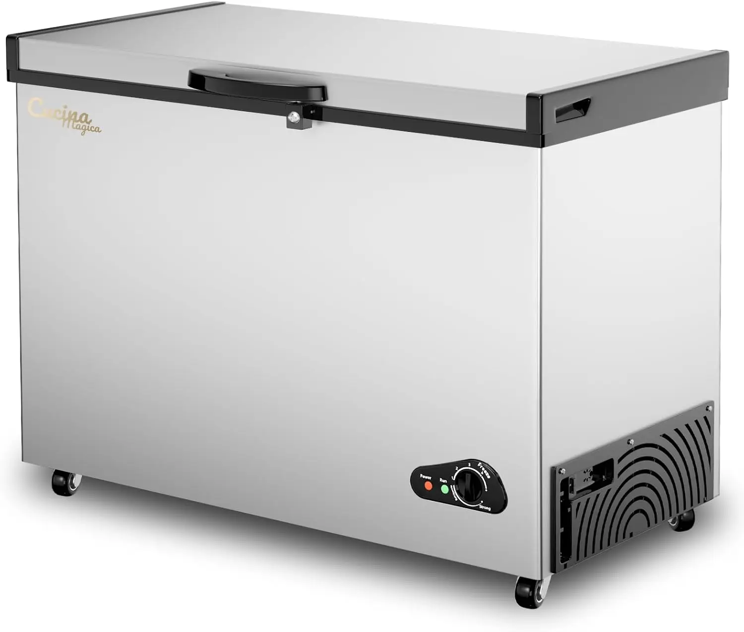 Chest Freezer 16 Cu.ft Large Deep Freezer Removable Basket Adjustable Thermostat Top Open Door Quiet Energy
