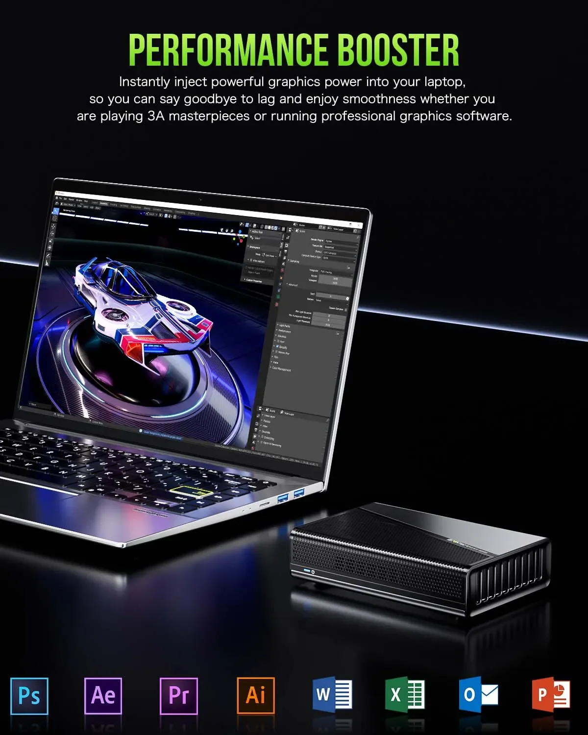 GMKtec AD-GP1 Graphics Card AMD Radeon RX 7600M XT Oculink USB4 TYPE-C  External GPU Docking Station Oculink eGPU Dock 5