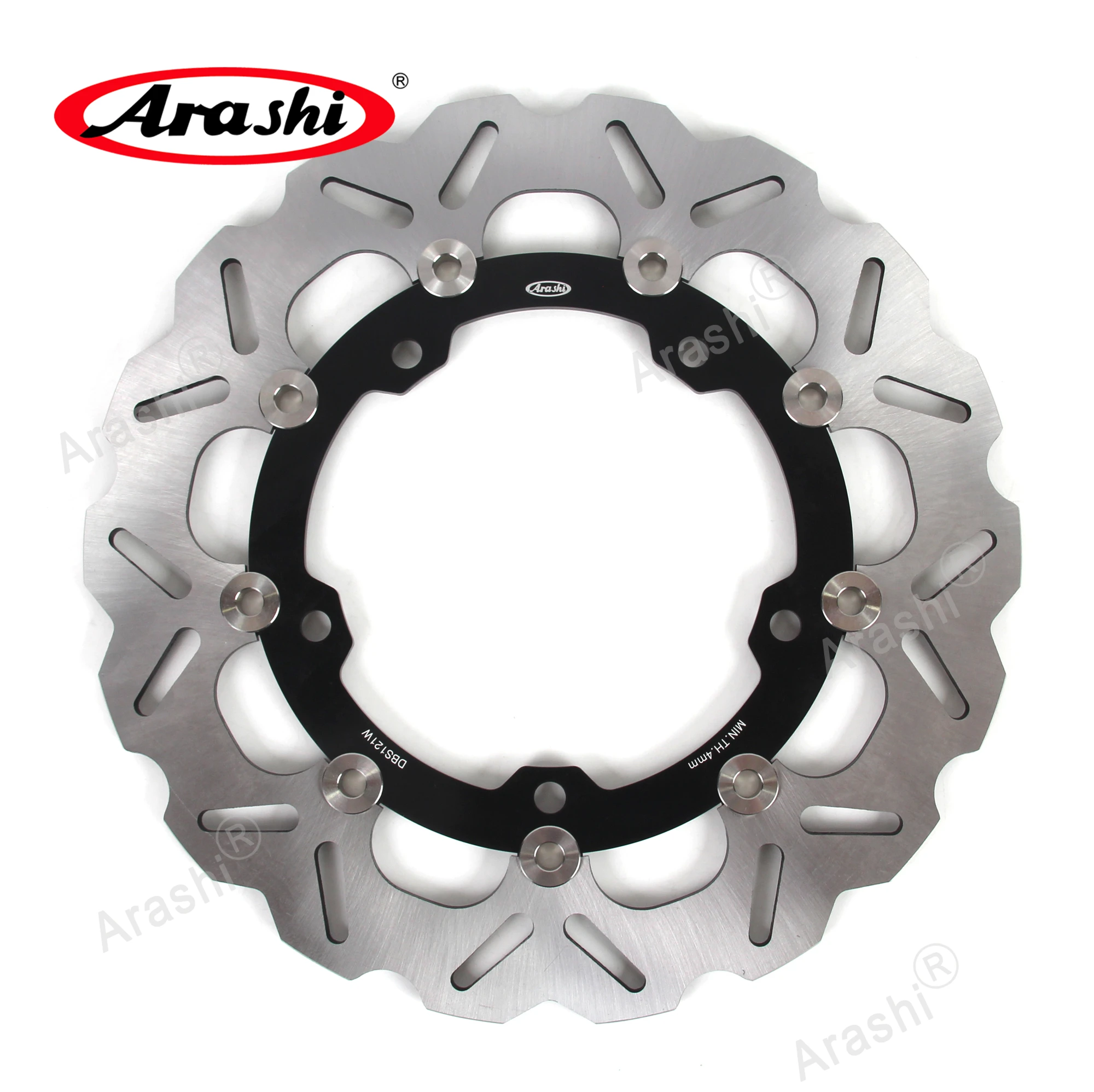 Arashi Front Brake Disc Rotors For Kawasaki Ninja ZX6R, Z800, Z1000, ZX10R, GTR1400, ZZR1400 - Black
