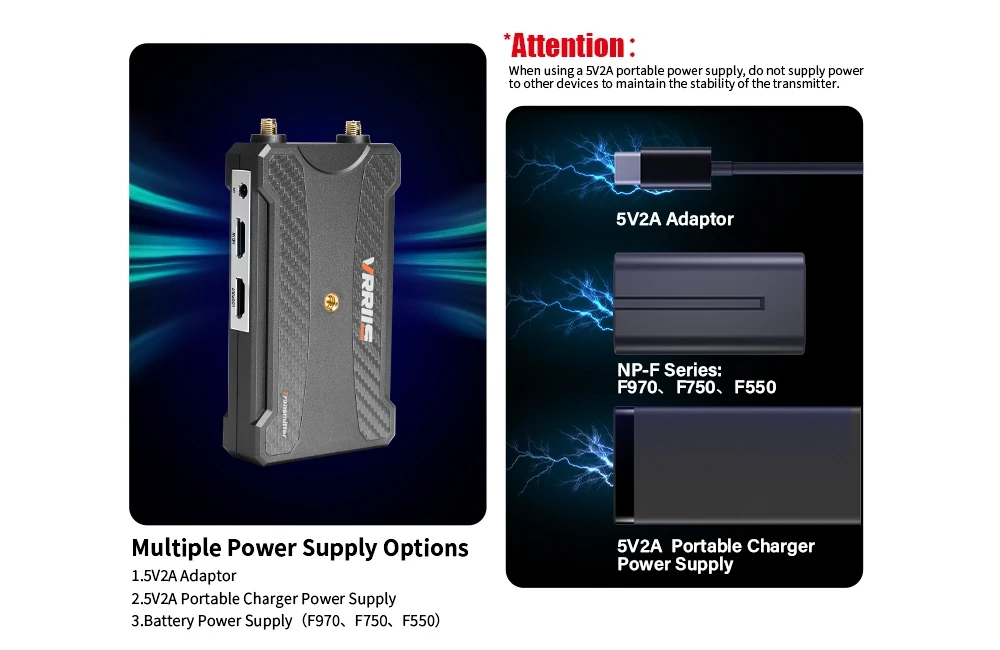 Wireless HDMI Extender kit Support NP-F970 Battery 250M Wireless HDMI Transmitte