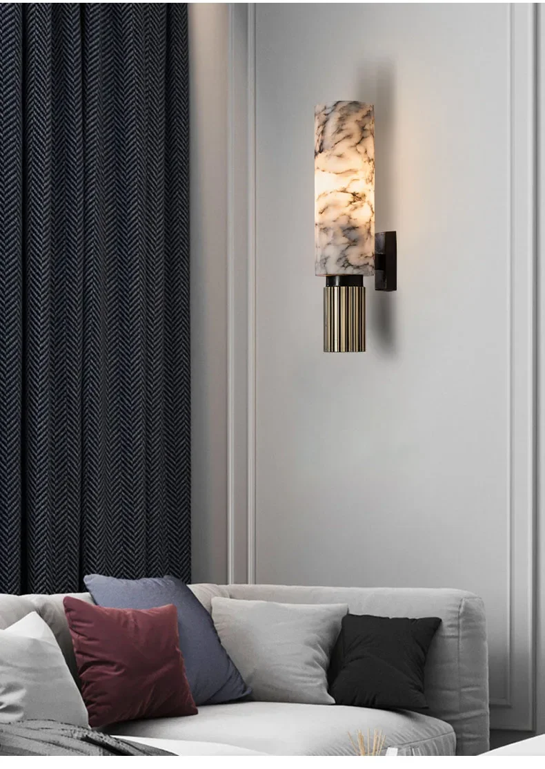 Description Picture 3 of itemChinese Style Postmodern Marble Wall Light ForLiving Room Bedroom Study Aisle Corridor Porch Indoor Lighting Room Decor