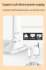 Folding Table Lamp USB Reading Touch Dimmable Eye Protection With Alarm Clock Thermometer LED Desk Lamp USB Charge Night Light 6