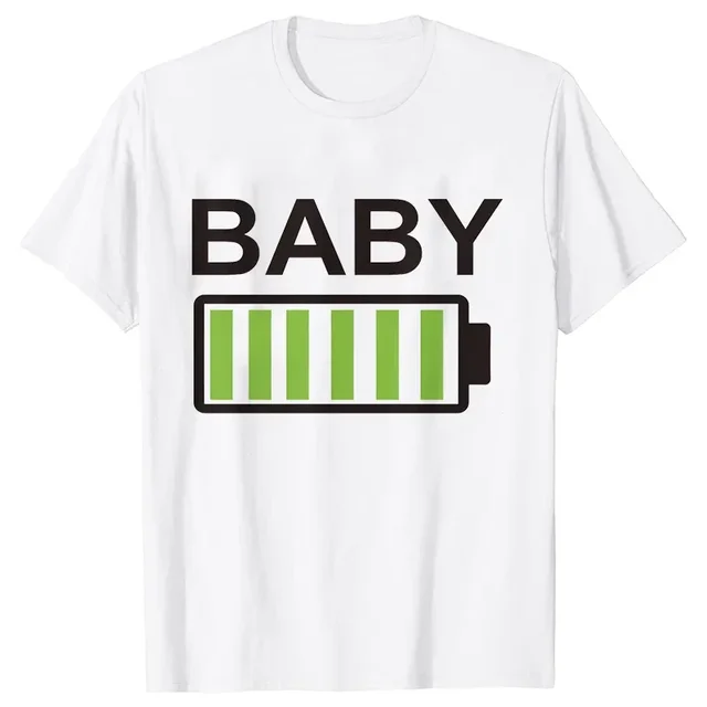 Battery Print Funny T-Shirt for Mum Dad and Child 4