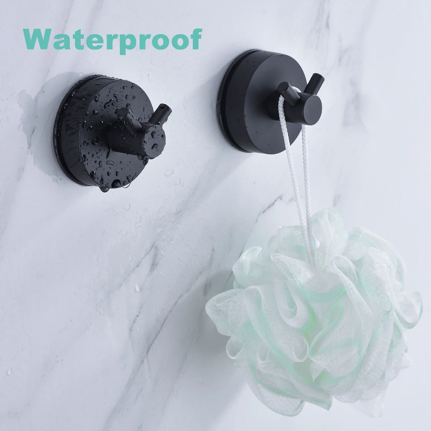 4 Ganci Da Parete Neri In Acciaio Inox Per Asciugamani - Pesanti, Forati, Da Bagno O Cucina, 5KG Portata - 2