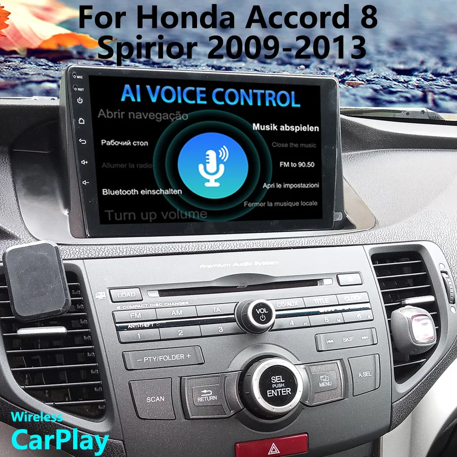 128gb Ai Voice Wireless Carplay Car Radio For Honda Accord 8 Spirior
