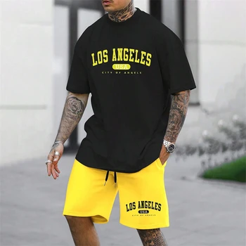 20024 Outdoor Sports Style Men's Suit Basketball Suit Summer Seaside Holiday Leisure Wear Men's Home Loose Comfortable Pyjamas 1