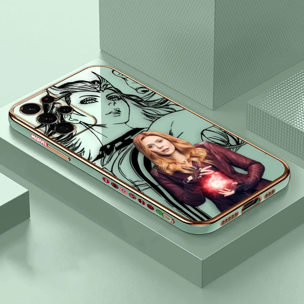 thumbnail image 1 of Smooth E-TPU Phone Case For Samsung Galaxy S24 S23 S22 S21 S20 FE S10 A01 A02 A03 PLUS ULTRA 5G Case Marvel Line Scarlet Witch, 1 of 5
