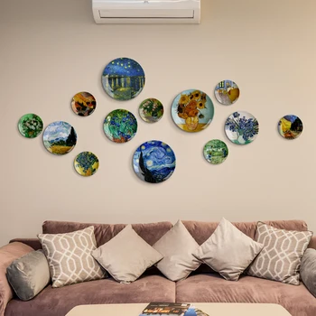 6" Van Gogh Porcelain Decorative Hanging Plate – Artistic Ceramic Wall Disc 1