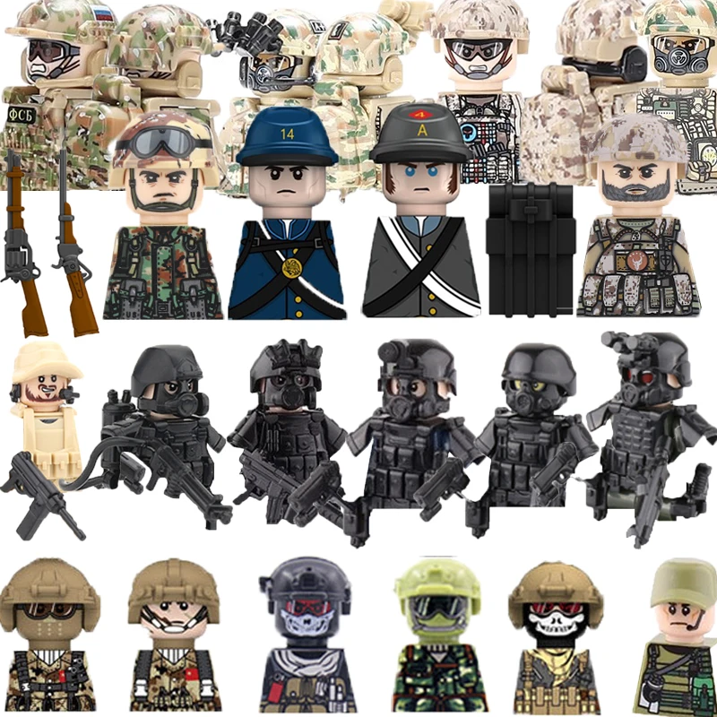 

Военные строительные блоки Solider, фигурки, подарки, оружие, пистолеты, спецназ, американская гражданская война, армейское оборудование, жилет, пояс MOC