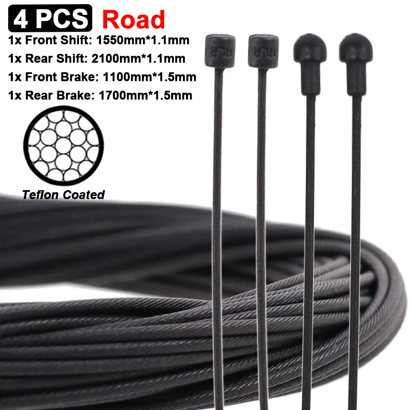 Premium Bicycle Shift & Brake Cable Set - Coated Stainless Steel for Smooth Performance