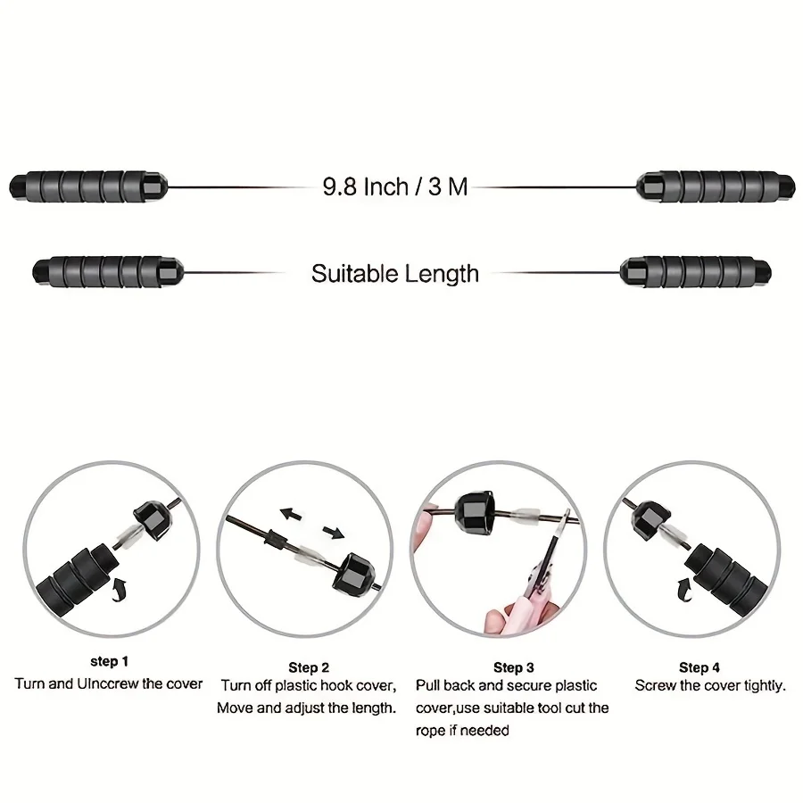 Rope skipping anti winding fast rope skipping cable with ball bearing suitable for women men and children adjustable steel r