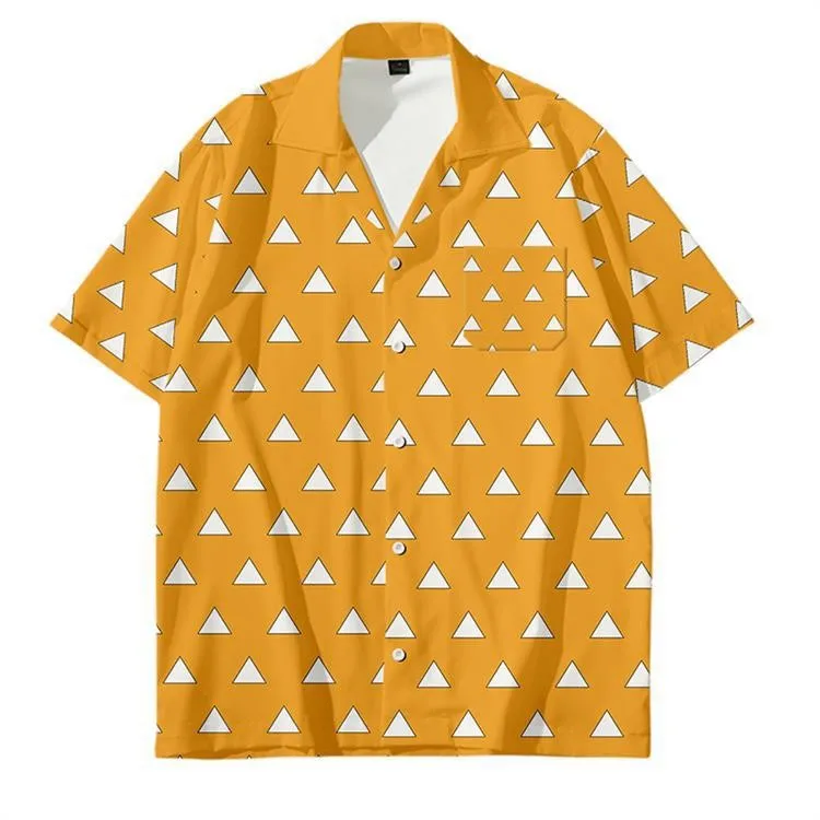 2023 New Checkered Printed Short Sleeve Shirt 3D Digital Printed Men's Large Size Handsome Shirt
