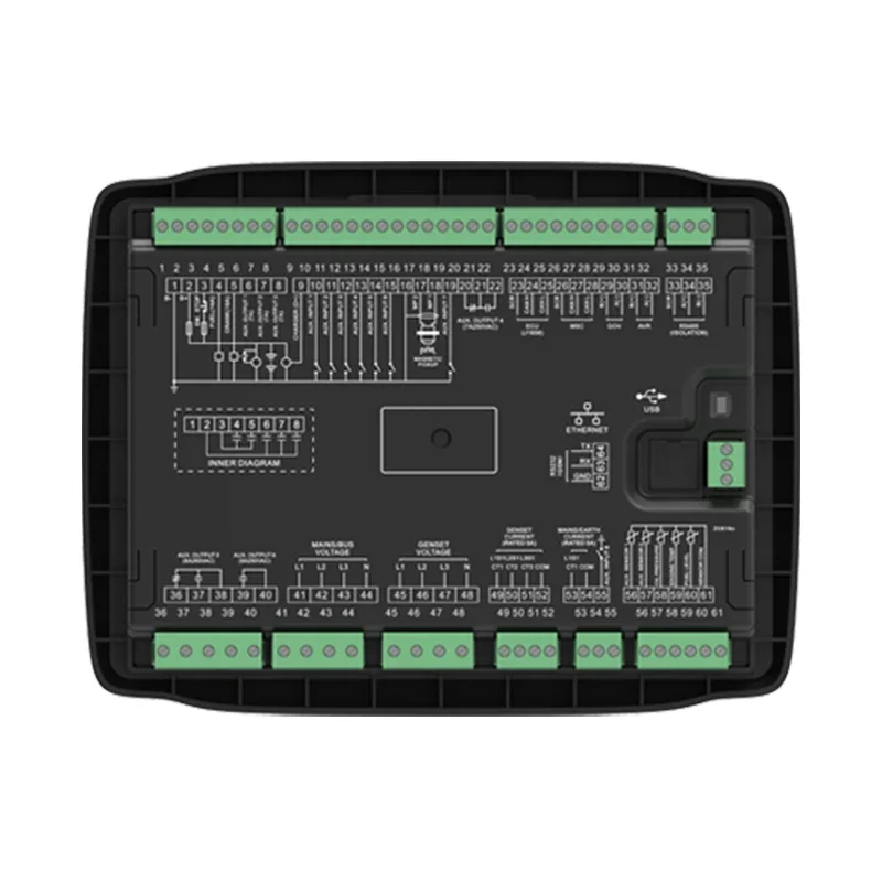 극한의 고온/저온 환경(-40+70)C를 위한 오리지널 HGM8110V VFD+RS485+GSM 발전기 컨트롤러