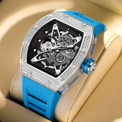 ONOLA Luxury Fashion Watch Hollow Out Fully Automatic Waterproof Men's Mechanical Watch With Diamond
