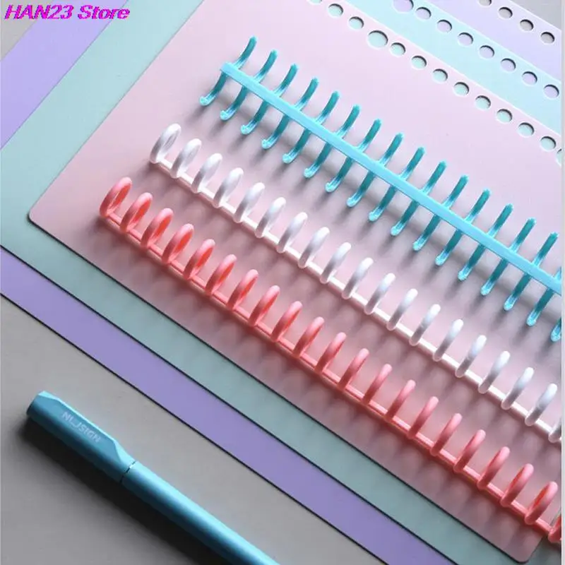 30 Holes 12mm/22mm Loose-leaf Plastic Binding Ring Spring Spiral Rings Binder Strip DIY A4 Paper Notebook Stationery 1PC