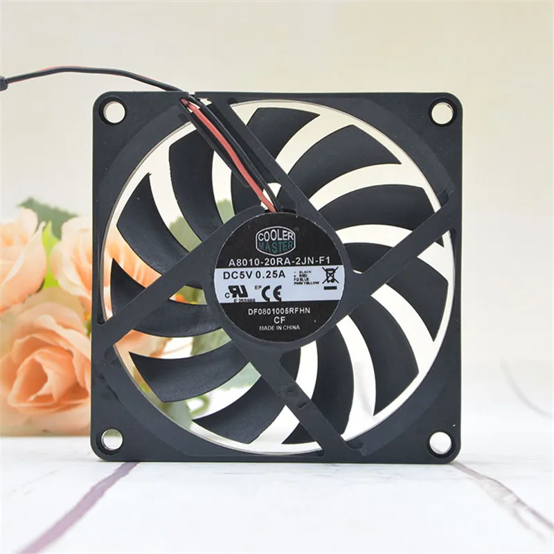 DC 5V 0.25A 1200RPM 8cm 8010 80x80x10mm Hydraulic Bearings Cooling Fan For Cooler Master A8010-20RA-2JN-F1 computer cooling fan