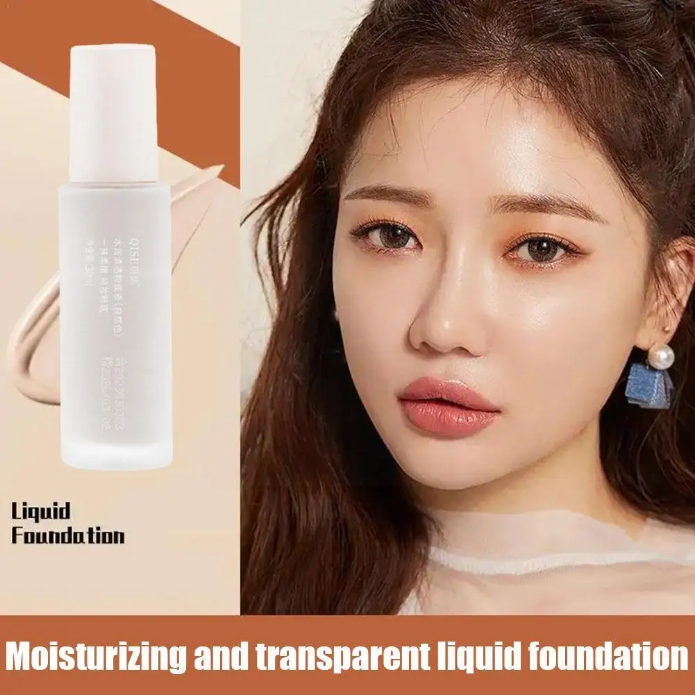 

30ml Watery Moisturizing Liquid Foundation Light Concealer Matte Makeup Durable Natural Long Facial Control Foundation Wear Y6U4