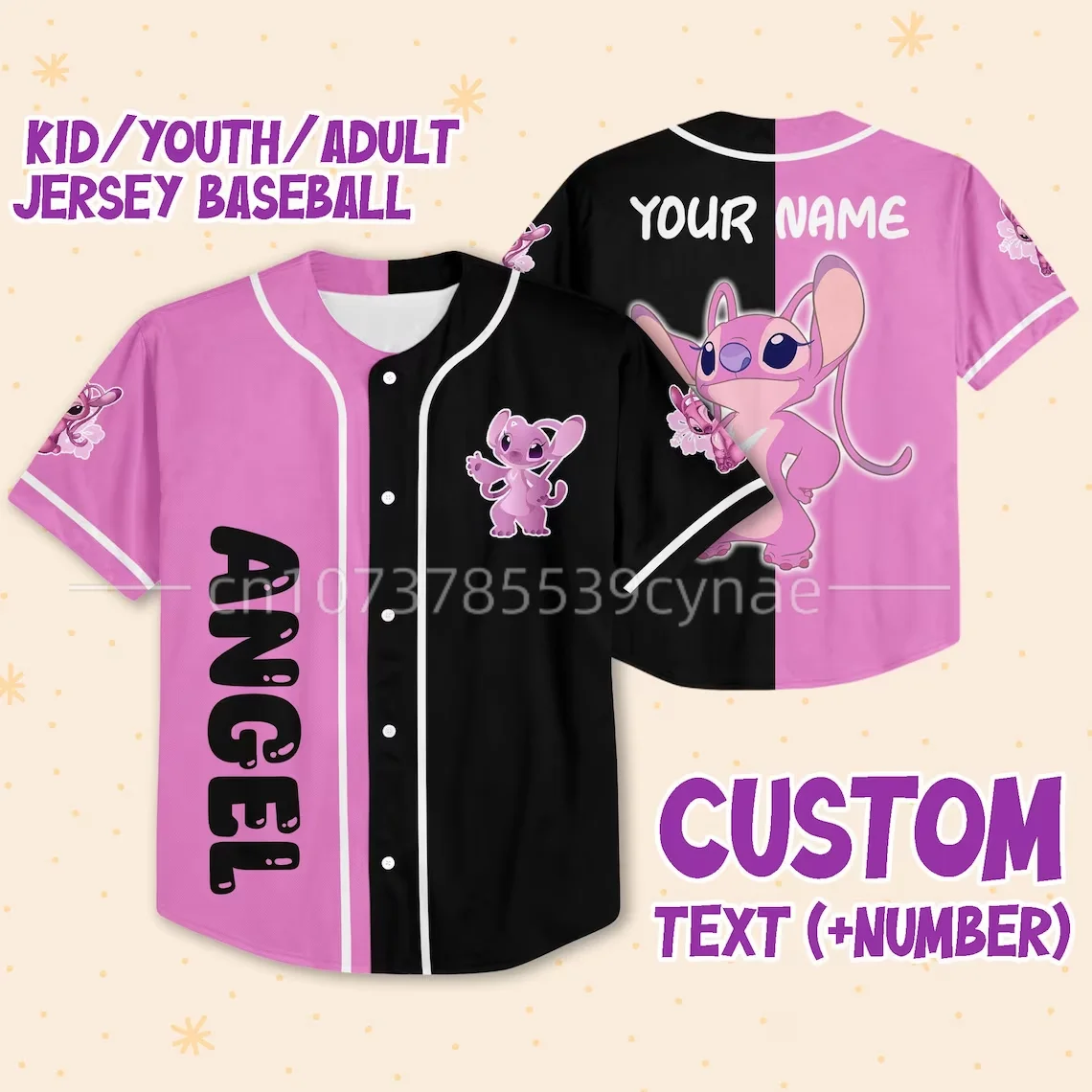 2023 Disney Angel Baseball Jersey Men's and Women's Top Disney Baseball Jersey Free Custom Name