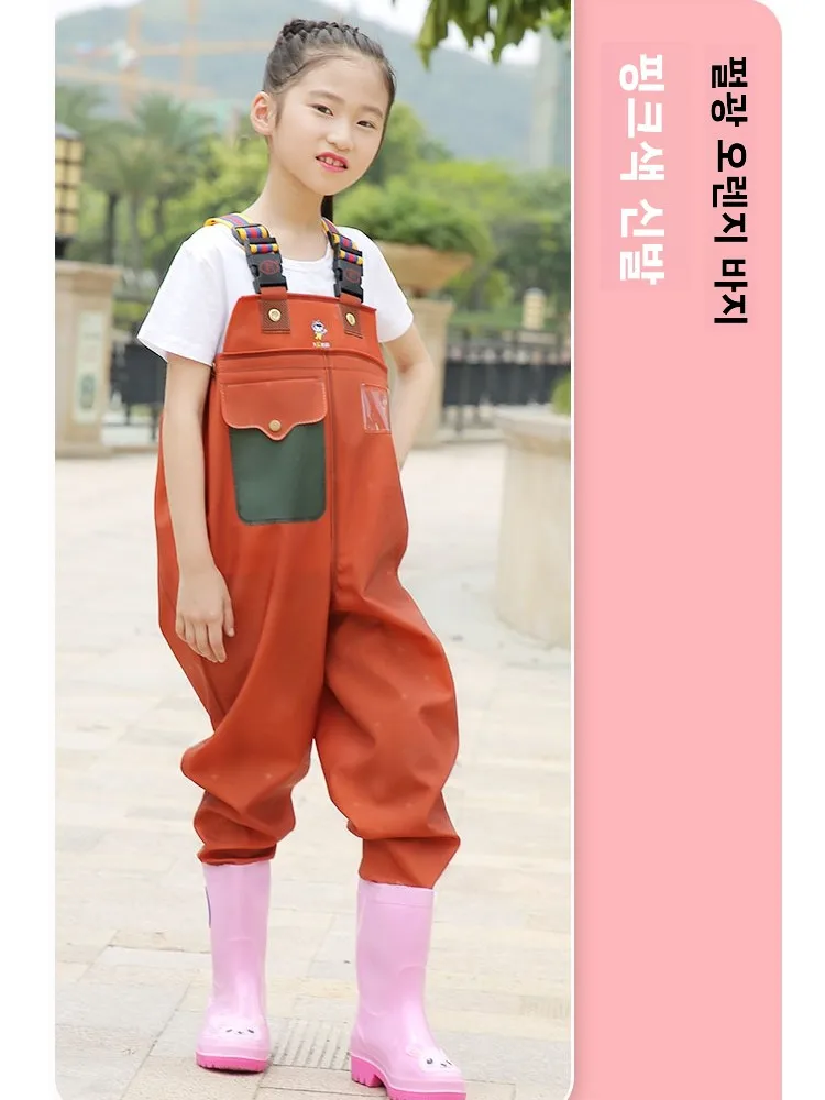 스콜피오 쿨 어린이 방수 하프 바디 오버올 비치 낚시 유치원 유니섹스 야외 캠핑 여행용품