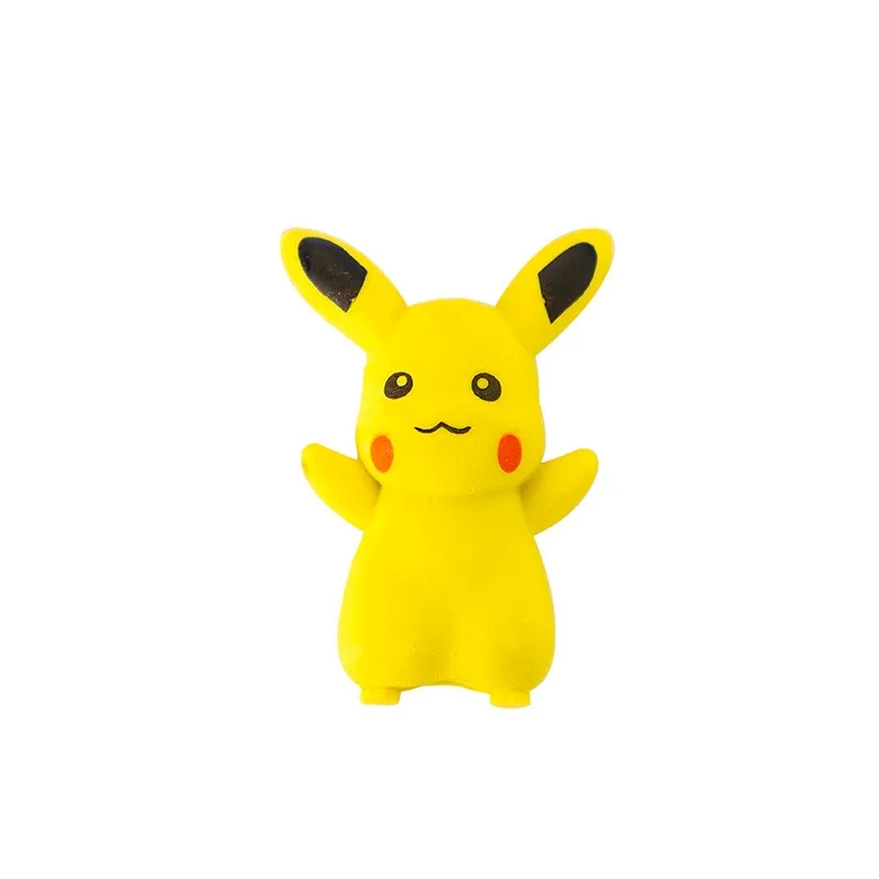 10pcs Pikachu Erasers Pokemon Cute Stationery Pen Cap Kawaii School Supplies Office Tools Anime Figure Desktop Ornaments Kid Toy