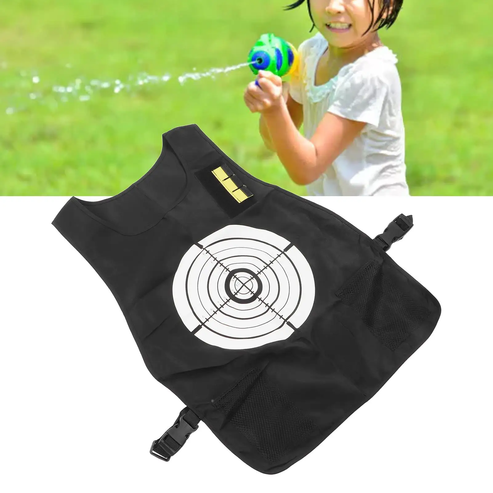Water Activated Target Vest for Fun Water Fights &ndash; Comfortable Elastic Side Strap for Pool Parties & swimming Games