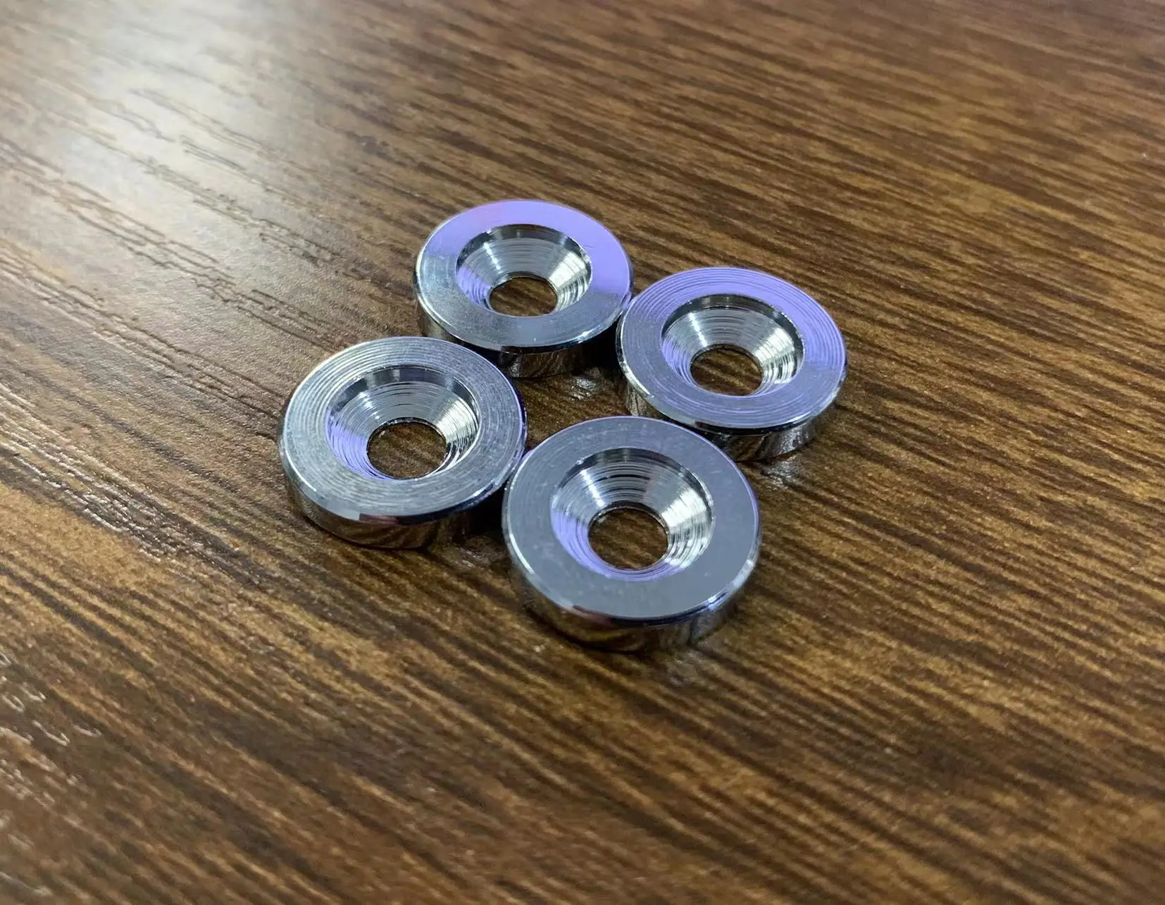4pcs neck joint brass bushings with screws for electric guitar and bass