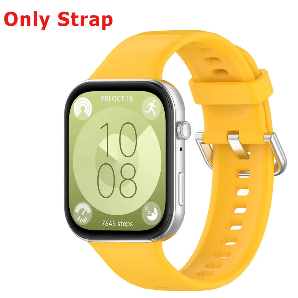 Silicone Watch Strap with Protective Case for Huawei Watch Fit 3: All-In-One Band and Screen Protector Combo