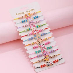 12 - Piece Set: Adorable Cat Charm Adjustable Bracelets (Doggy)