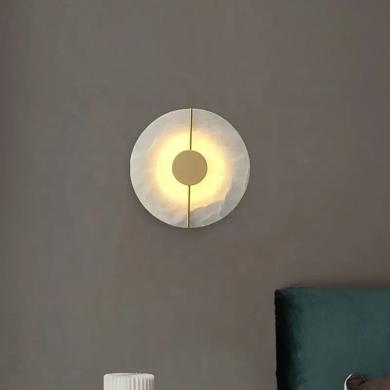 Lumind marble wall lamp Light luxury copper wall lamp high-grade atmosphere bedroom bedside hotel corridor light