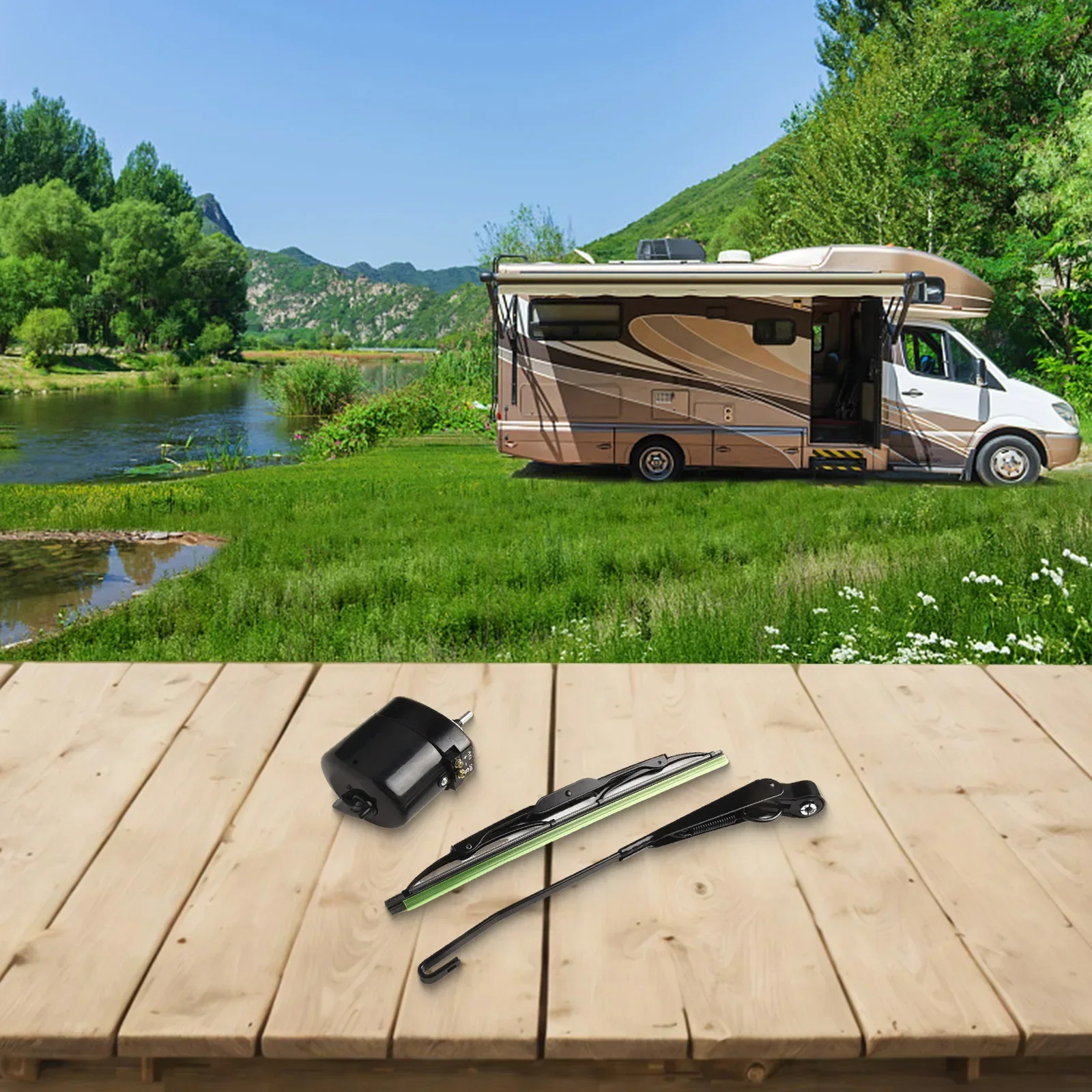 Moteur D'essuie-glace 12V Avec Lame 300 Mm - Pour Bateau, Camping-car, Tracteur, Jeep - 6